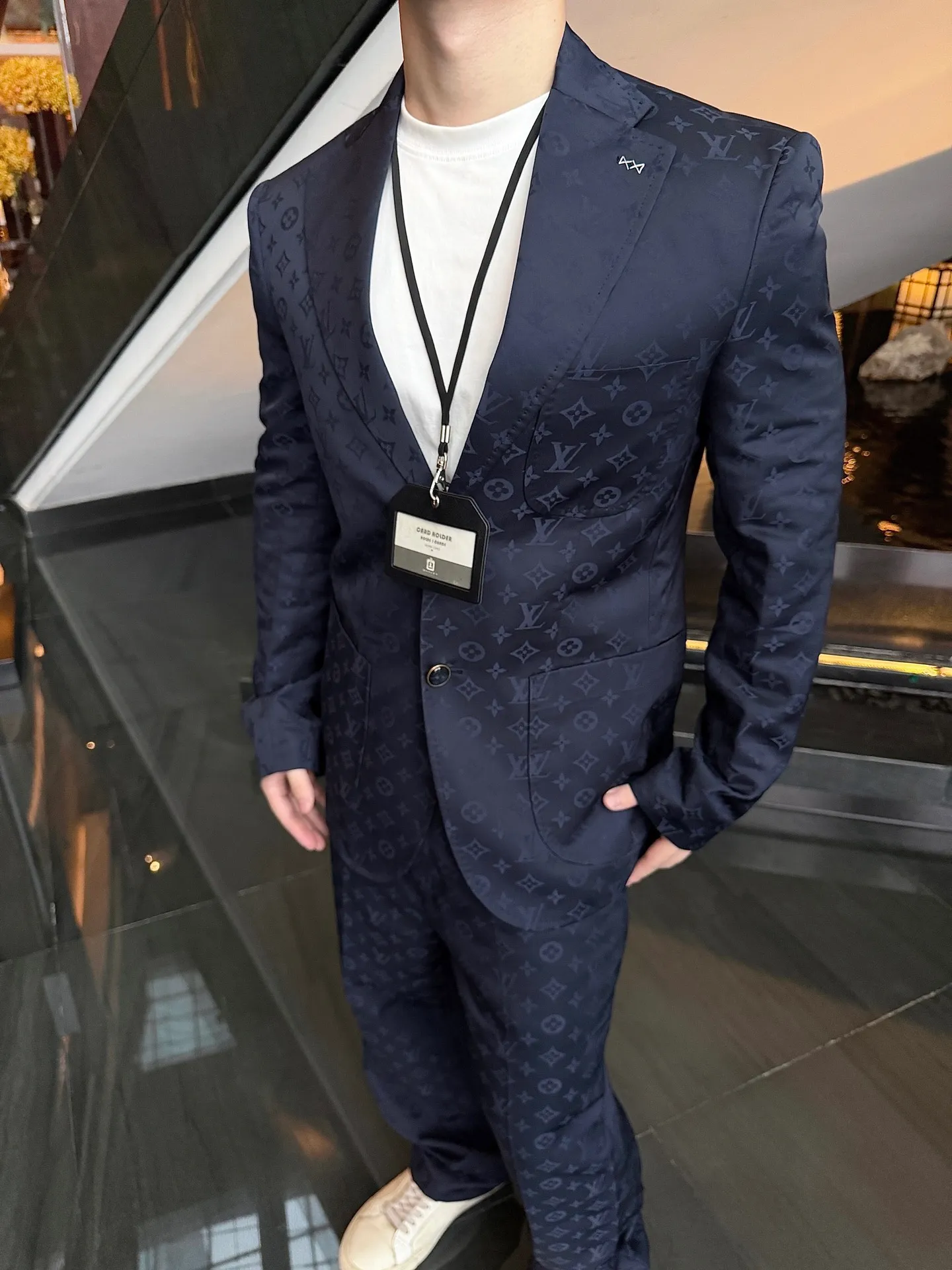 Louis Vuitton/Louis Vuitton all-over printed jacquard suit trousers